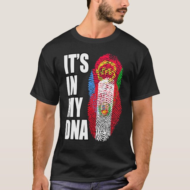 Camiseta Patrimônio Da Herança Do DNA Mix Do Peru E Da Erit (Frente)