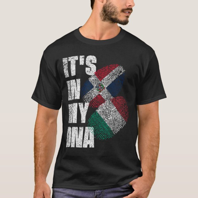 Camiseta Patrimônio Da Herança Do DNA Mix, Italiano E Domin (Frente)