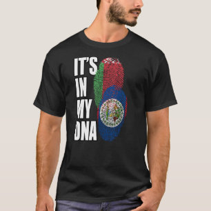 Camiseta Patrimônio de Bandeira de DNA Misto de Belize e Bi