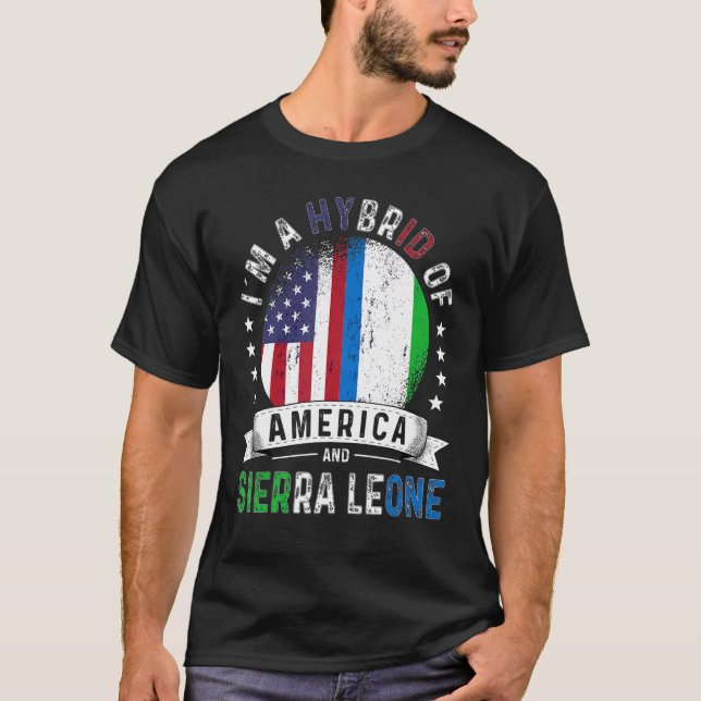Camiseta Patrimônio dos EUA Serra Leoa Bandeira Americana S (Frente)