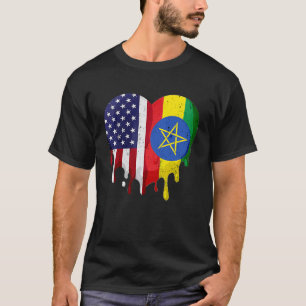 Camiseta Patrimônio Etíope Americano Mês Etiópia Bandeira E