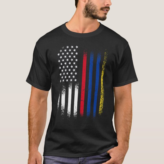 Camiseta Patrimônio Hispânico Colombiano Americano Mês (Frente)