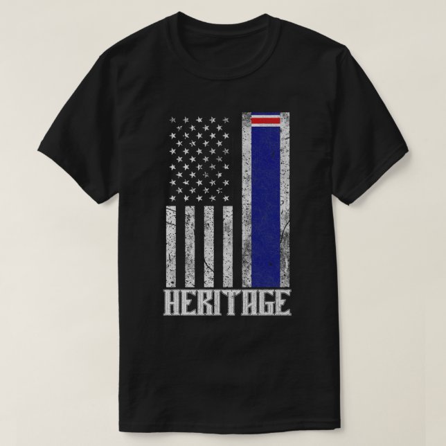 Camiseta Patrimônio Hispânico da Costa Rica bandeira angust (Frente do Design)