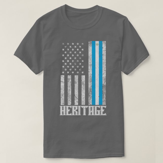 Camiseta Patrimônio Hispânico da Guatemala: bandeira angust (Frente do Design)