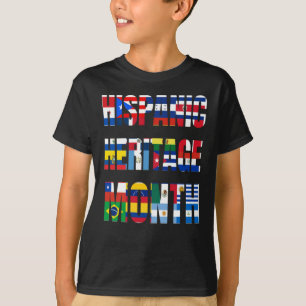 Camiseta Patrimônio Hispânico de Girassol Mês País espa