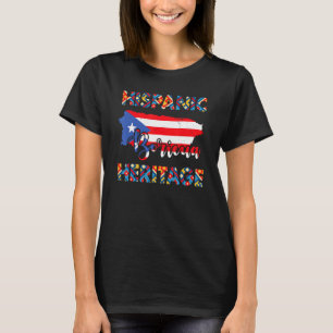 Camiseta Patrimônio Hispânico de Porto Rico Boricua
