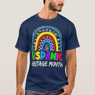 Camiseta Patrimônio Hispânico do Arco-Íris Cuto Mês Latim C