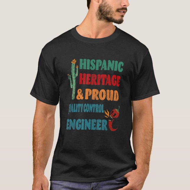 Camiseta Patrimônio Hispânico e Engenheiro de Controle de Q (Frente)