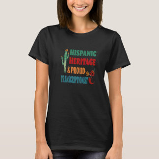 Camiseta Patrimônio Hispânico e Transcripcionista Orgulhoso