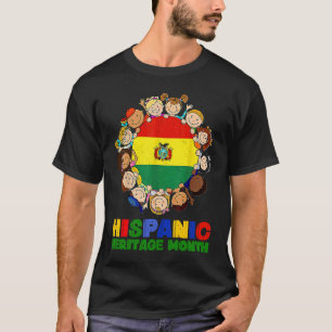 Camiseta Patrimônio Hispânico Mês Bolívia Crianças Meninas