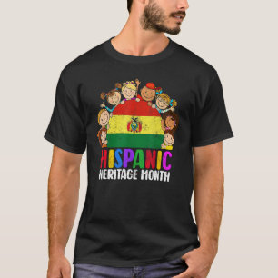 Camiseta Patrimônio Hispânico Mês Bolívia Meninas Crianças