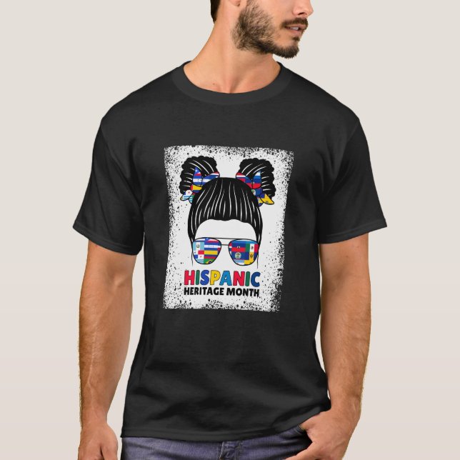 Camiseta Patrimônio Hispânico Mês Crianças Mensagem Bun 202 (Frente)
