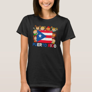 Camiseta Patrimônio Hispânico Mês Crianças Porto Rico Menin