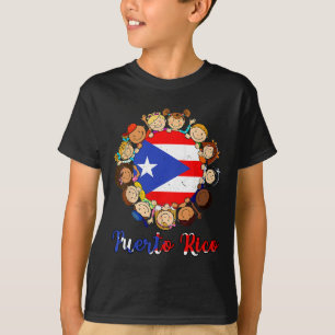 Camiseta Patrimônio Hispânico Mês Crianças Porto Rico Menin