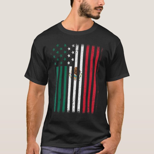 Camiseta Patrimônio Hispânico Mês da Bandeira Americana do  (Frente)