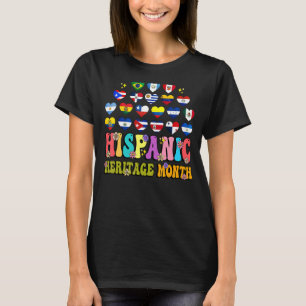 Camiseta Patrimônio Hispânico Mês de Bandeira Países Latino