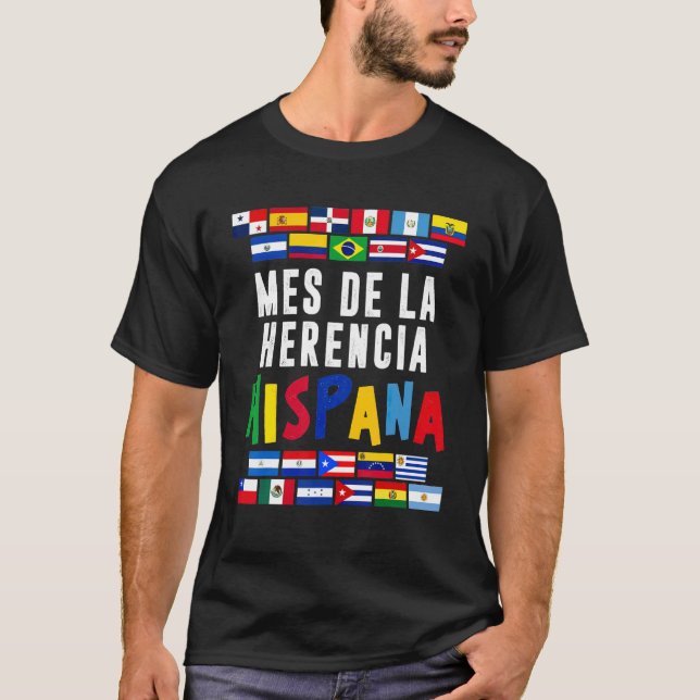 Camiseta Patrimônio Hispânico Mes De La Herencia Hispana (Frente)