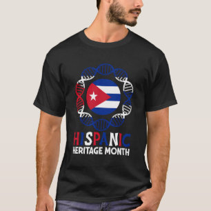 Camiseta Patrimônio Hispânico Mês Dna Cuba Herança Patrióti
