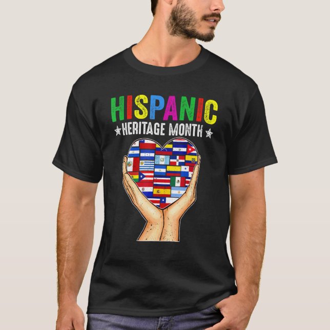 Camiseta Patrimônio Hispânico Mês do Coração de Todos os Pa (Frente)