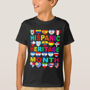 Camiseta Patrimônio Hispânico Mês dos Países Latinos Nacion