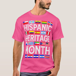 Camiseta Patrimônio Hispânico Mês dos Países Latinos Nacion