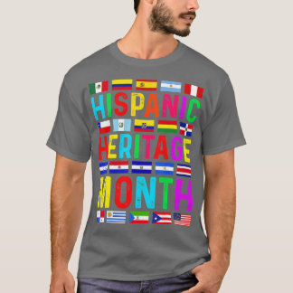 Camiseta Patrimônio Hispânico Mês dos Países Latinos Nacion