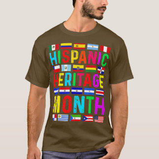 Camiseta Patrimônio Hispânico Mês dos Países Latinos Nacion