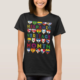 Camiseta Patrimônio Hispânico Mês dos Países Latinos Nacion