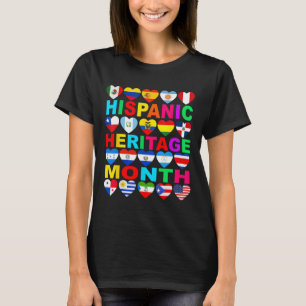 Camiseta Patrimônio Hispânico Mês dos Países Latinos Nacion