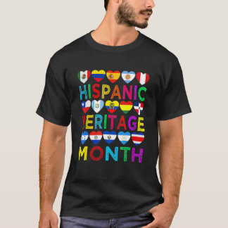 Camiseta Patrimônio Hispânico Mês dos Países Latinos Nacion