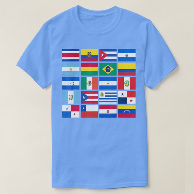 Camiseta Patrimônio hispânico Mês latino Bandeira todos os  (Frente do Design)
