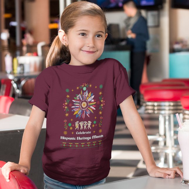 Camiseta Patrimônio Hispânico Mês Latino Flagres girassol D (Criador carregado)