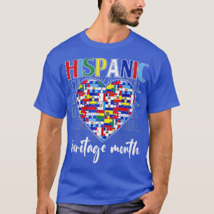 Camiseta Patrimônio Hispânico Mês Latino Países Coração Fla