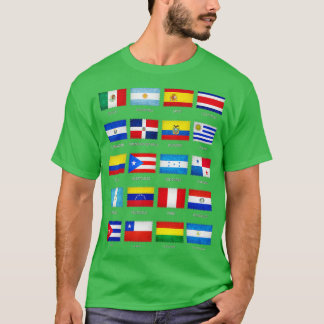 Camiseta Patrimônio Hispânico Mês Latino Todos os Países Ba