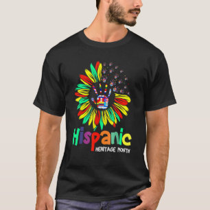 Camiseta Patrimônio Hispânico Mês Mulher Latino Países Fla