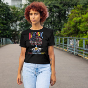 Camiseta Patrimônio Hispânico Mês Orgulhento Raízes argenti