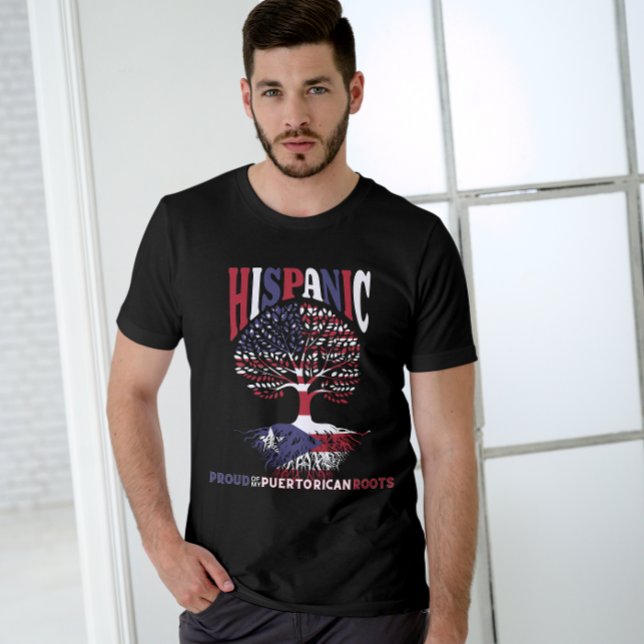 Camiseta Patrimônio Hispânico Mês Orgulhoso de Porto Rico (Criador carregado)