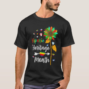 Camiseta Patrimônio Hispânico Mês Orgulhoso Latino Girassol