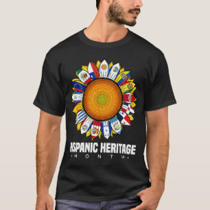 Camiseta Patrimônio Hispânico Mês Países Espanhóis Bandeira