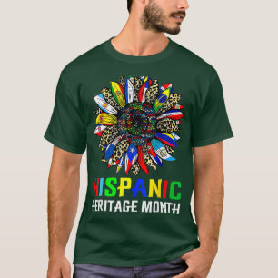 Camiseta Patrimônio Hispânico Mês Países latinos Bandeiras