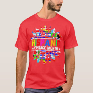 Camiseta Patrimônio Hispânico Mês Países latinos Bandeiras 