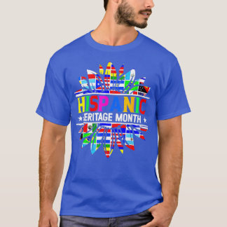 Camiseta Patrimônio Hispânico Mês Países latinos Bandeiras