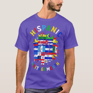 Camiseta Patrimônio Hispânico Mês Países latinos Bandeiras