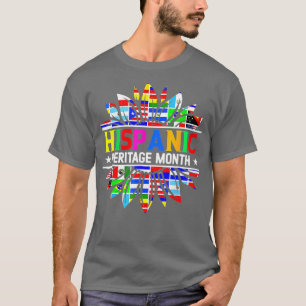 Camiseta Patrimônio Hispânico Mês Países latinos Bandeiras