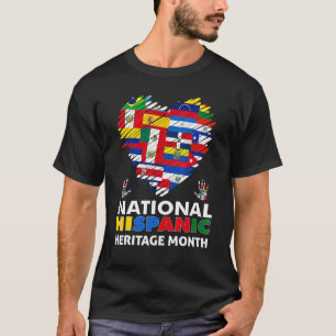Camiseta Patrimônio Hispânico Mês Todos os Países Sinalizam