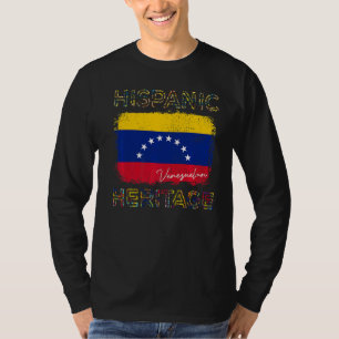 Camiseta Patrimônio Hispânico Mês Venezuela Bandeira Venezu