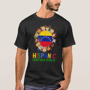 Camiseta Patrimônio Hispânico Mês Venezuela Crianças Menina