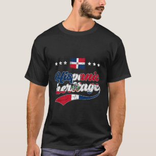 Camiseta Patrimônio Hispânico Mês Vintage República Dominic