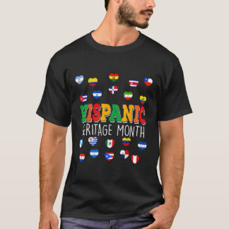 Camiseta Patrimônio Hispânico Nacional Montes Corações Cont