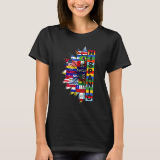 Camiseta Patrimônio Hispânico Países de Latino de Girassol